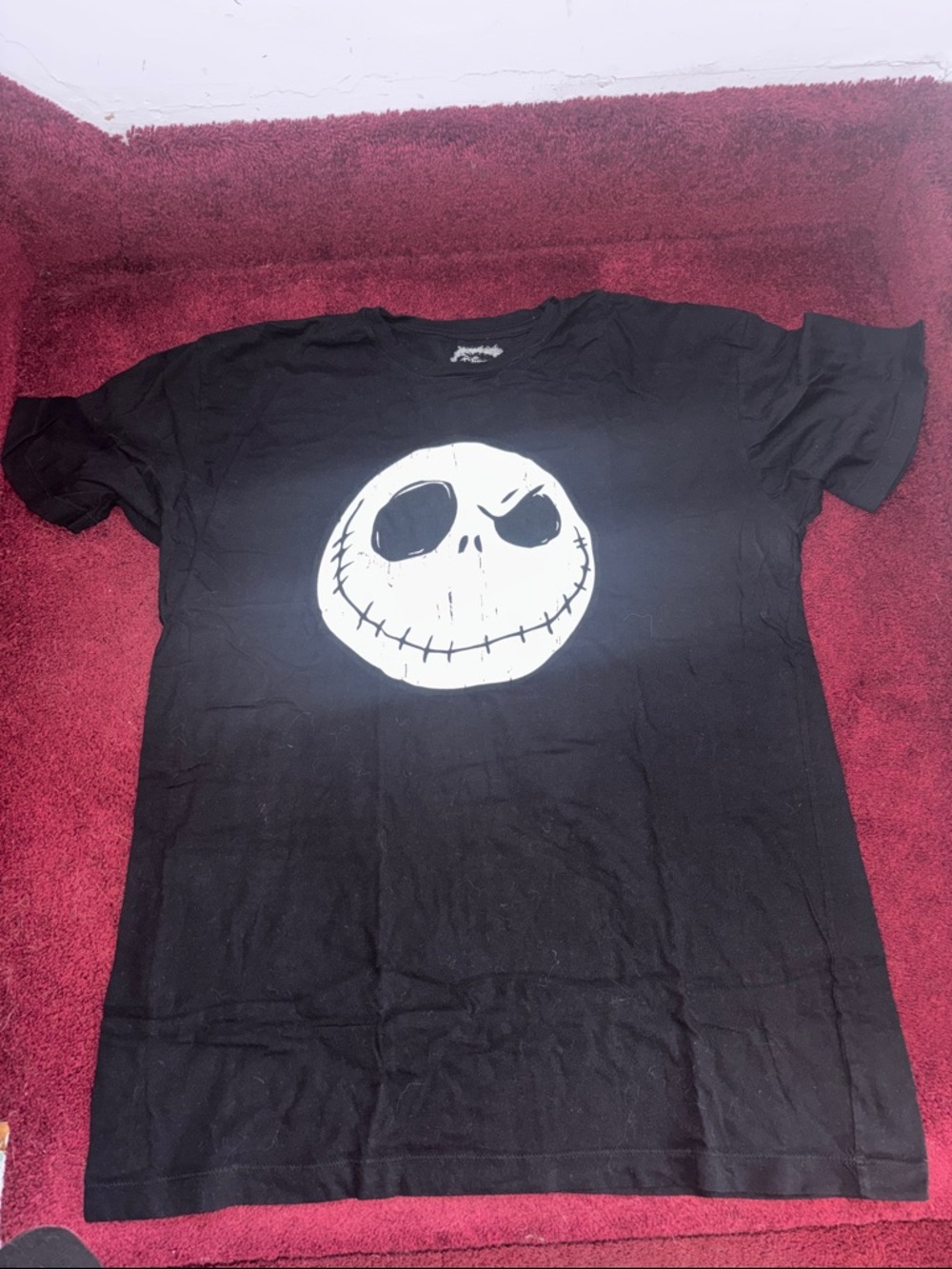 Disney Black Tee with White Jack Skellington Graphic